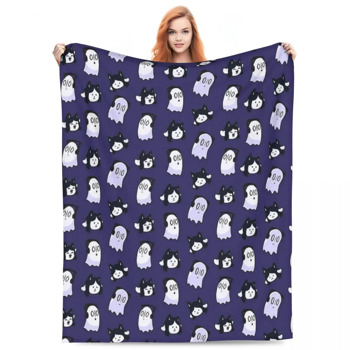 Throw Blanket Blookies 'n' Temmies Micro Fleece Blanket Four Sizes Retro Comfortable For Bedroom AntiPilling Blanket