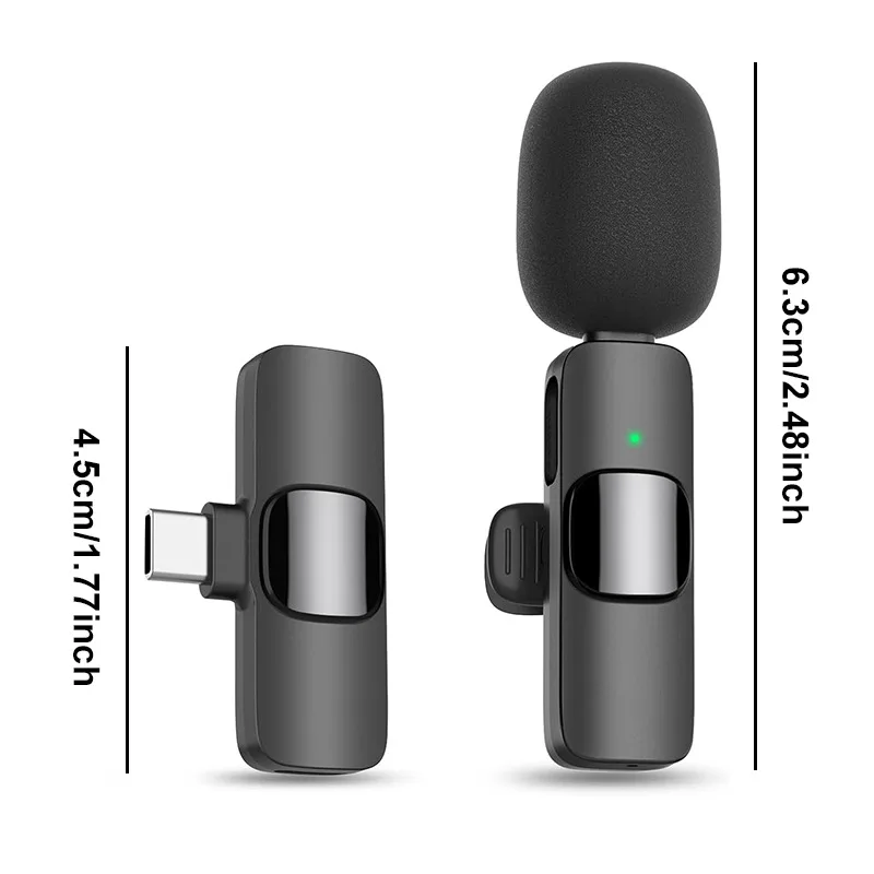 Wireless Lavalier Microphone For iPhone 15/16/17 Series Android Devices Noise Cancelling Mini Lapel Microphone for Vlogging Mic view 2