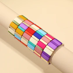 GuanLong New Trendy Colorful Acrylic Bohemian Bracelets for Women Seed Beads Chain Bracelet Bangles Charm Diy Party Jewelry Gift