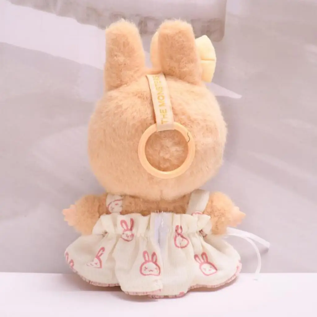 Vestiti per bambole per bambola di peluche da 15 cm, vestito da coniglietto, comodi oggetti di scena per foto, set di vestiti per bretelle per bambola di moda, gonna per bambola di peluche