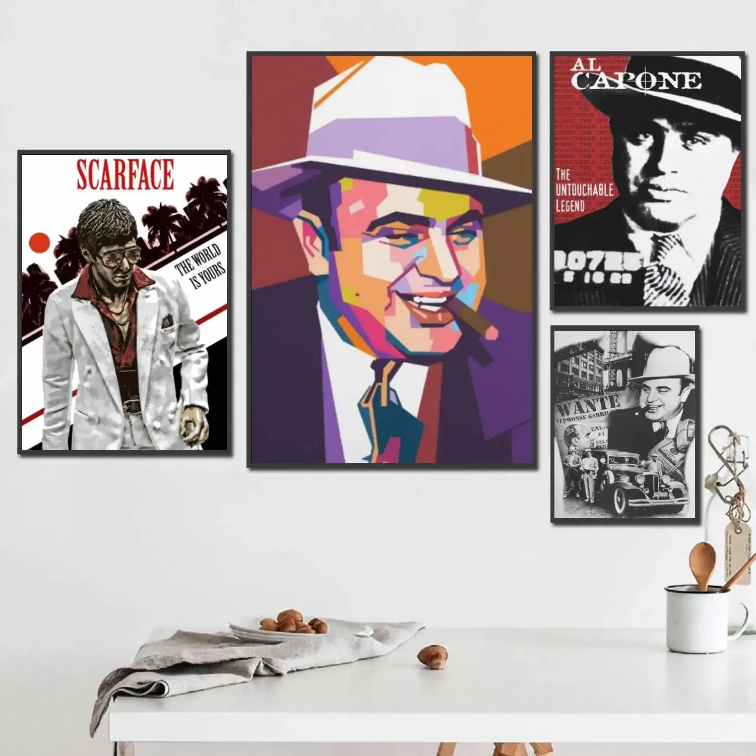 Al Capone X Canvas Poster Vintage Style Decorative Wall Art for Home Bar Cafe Unique Gift Idea