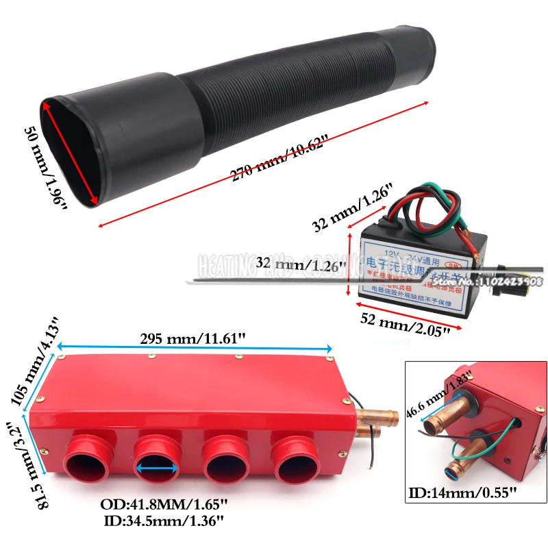 12V/24V Car Heater Vehicle Heating Cooling Fan Portable Car Heater Compact Defroster Demister Auto Van Heating Air Heater