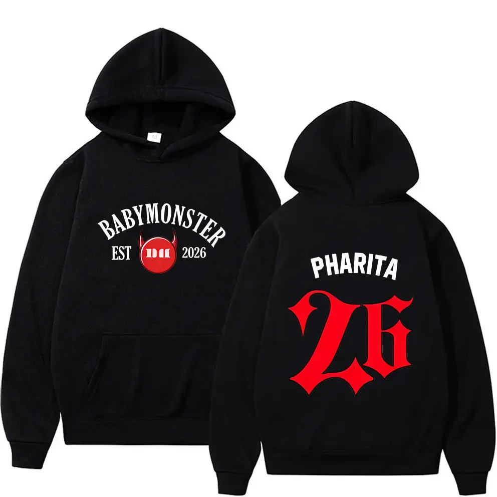 

Babymonster 2026 Merch Hoodie Ahyeon Asa Rami Rora Ruka Pharita Chiquita Graphic Sweatshirt Men Women Fashion Pop Music Hoodies