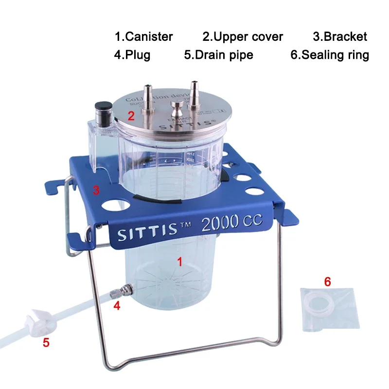 

Reusable Closed Lipofilling Fat Grafting Filtering Canister Kit Liposuction Tools Fat Collection Bottle 2000/3000/4000cc