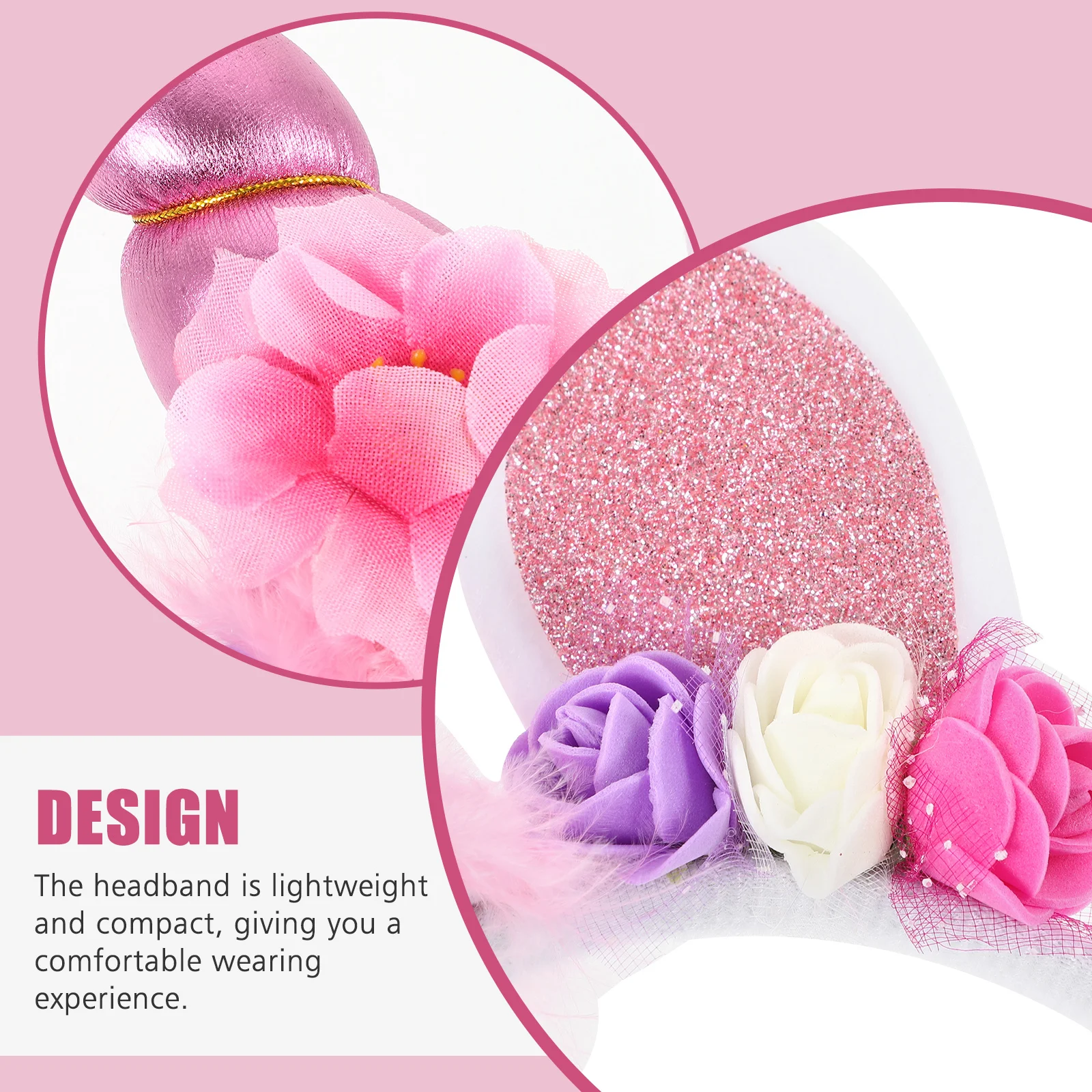 

Unicorn Headband Festival Party Hair Band Cosplay Photo Prop Birthday Decor Lightweight Animal Headdress Hair Accessory