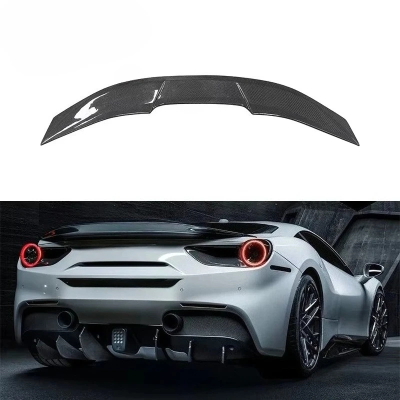 

V Style Carbon Fiber Rear Wing for 488 GTB 2015+ Rear Trunk Wing Tail Wing Car Auto Parts Performance Kit