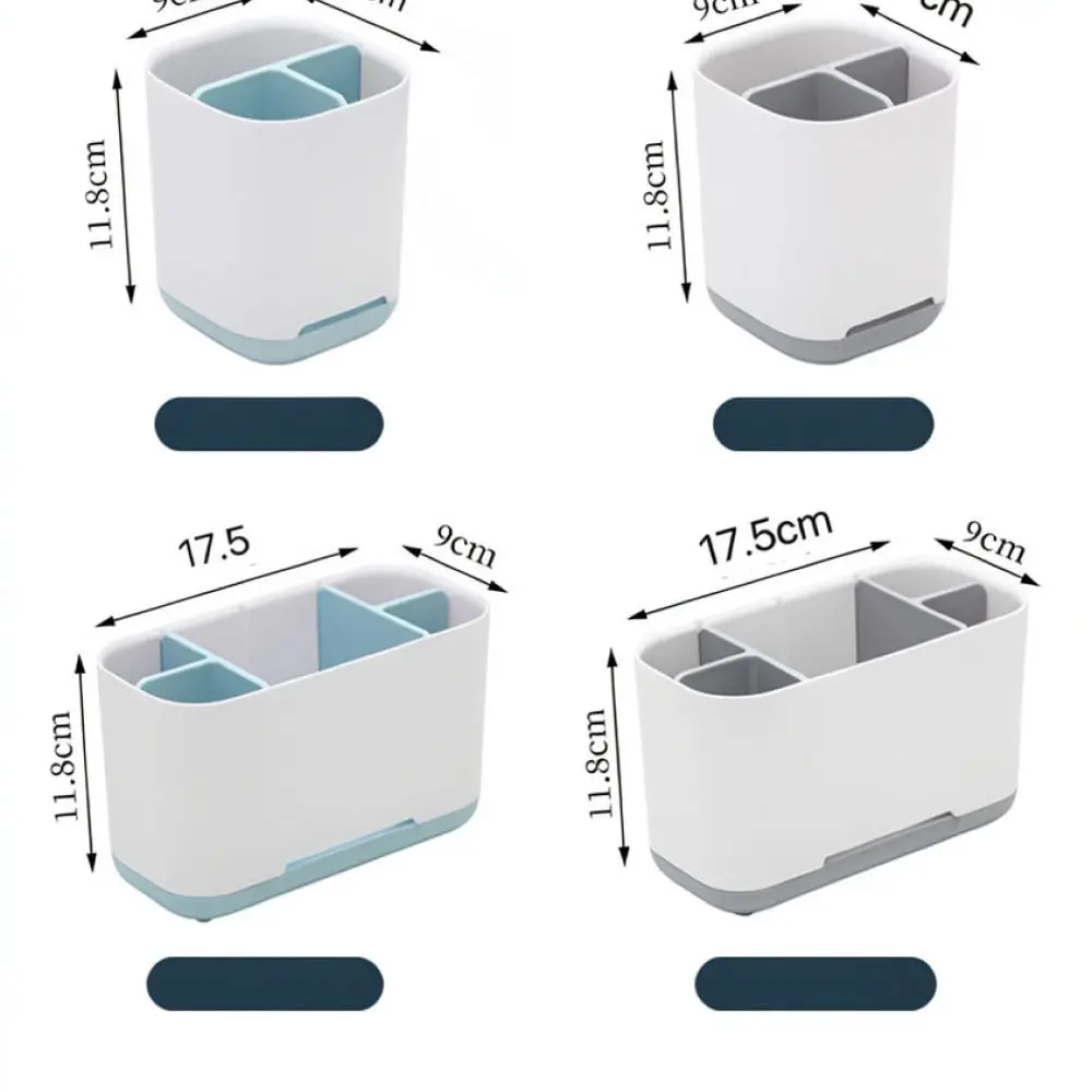 Compact Bathroom Vanity Organizer For Toothbrush Paste Storage Rack Desktop Cosmetic Shelf Holder Plastic Case