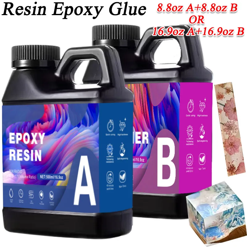 

17,6 унции/33,8 унции AB смола эпоксидный клей устойчивый к ультрафиолетовому излучению самовыравнивающаяся смола для литья и покрытия для ювелирных изделий столешницы разные художественные проекты