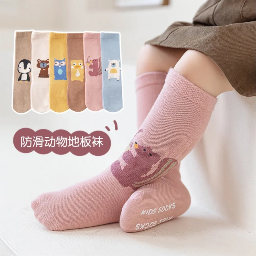 

baby non-slip socks cartoon animal penguins children stockings fall and winter Sock for gir boy knee high sokken