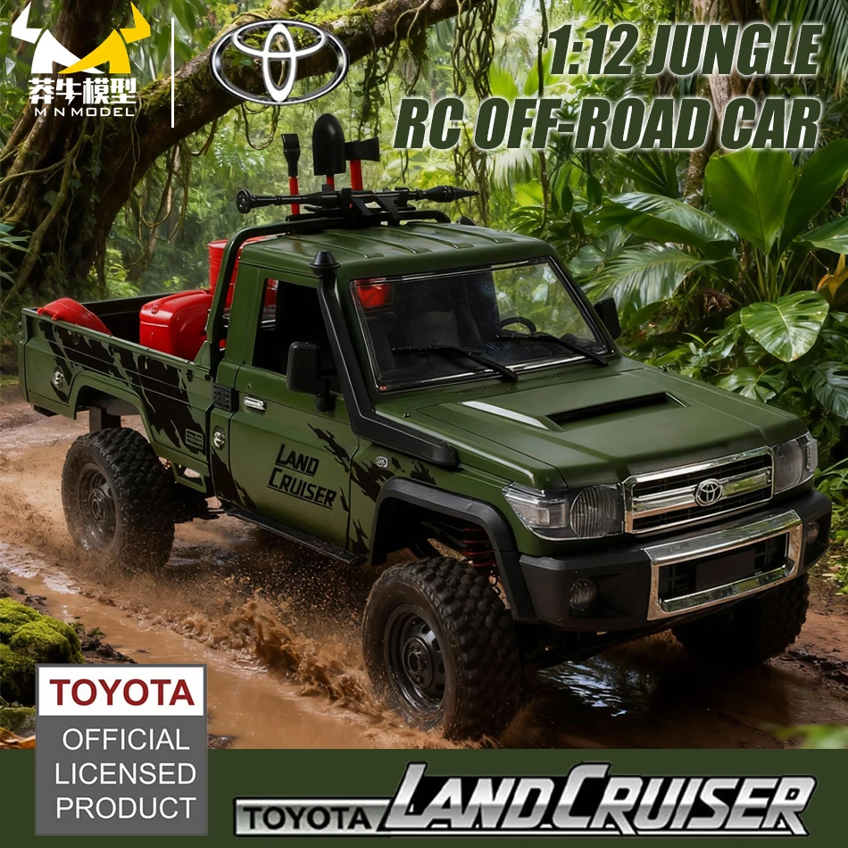 

MN MODEL 1:12 4WD RC Off-road Jungle Car Adventure Shovel Tool All Terrain Vehicle Rock Crawler Climbing Truck Toy for Adult