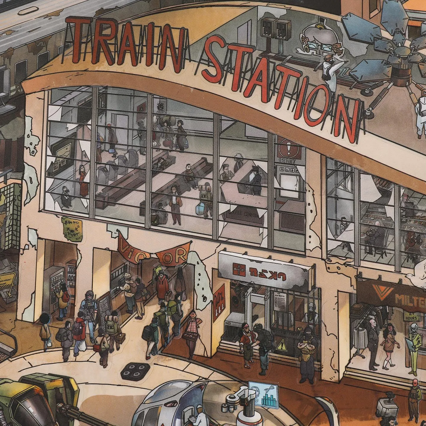 

JIANQI Kawaii Cyber Machinery Железнодорожная станция 3D милая меховая станция пейзажная наклейка DIY карманная сцена в кабине рождественские подарки ﻿ ﻿