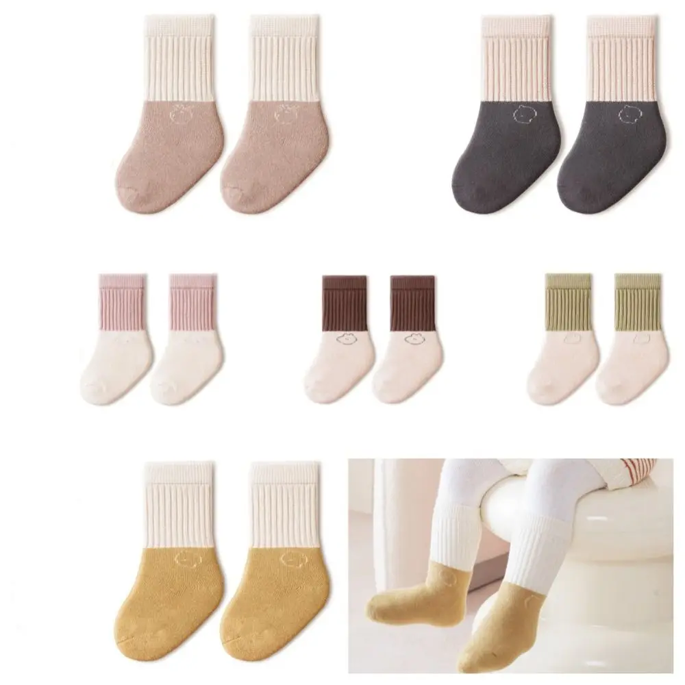 

Patchwork Color Thicken Baby Socks Baby Hosiery Korean Style Infant Learning Walk Socks Soft Autumn&Winter Home Sleep Socks