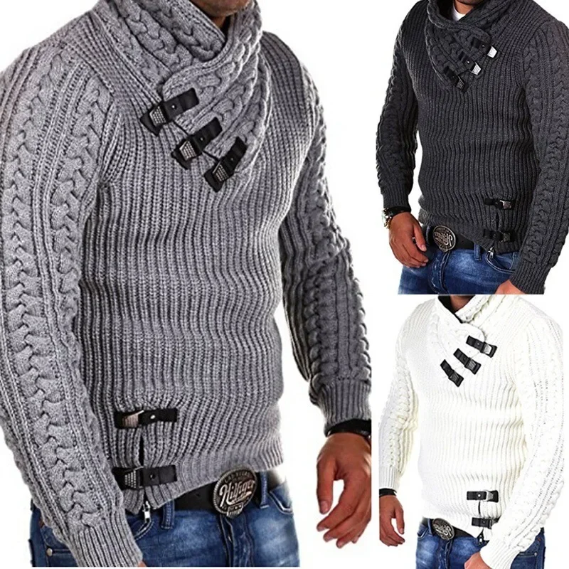 

Fall/Winter Mens Sweater Fashion Long Sleeve Knitted Shirt Mens Cardigans