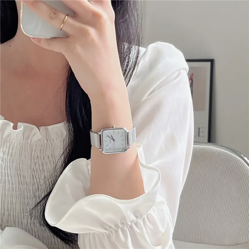 Luxury Women Square Watch Stainless Steel Adjustable Strap Fashion Gift Ladies Quartz Wristwatch Dropshipping Relojes Para Mujer