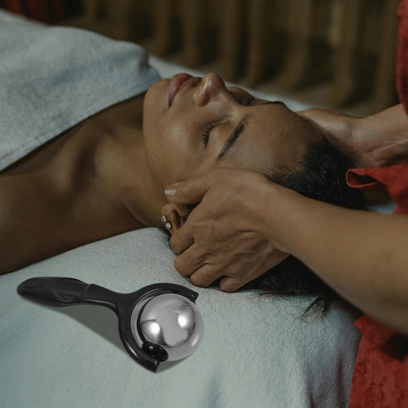 

Stainless Steel Manual Massage Ball Face Roller Massager Tool Guasha Roller For Eye And Face Fitness