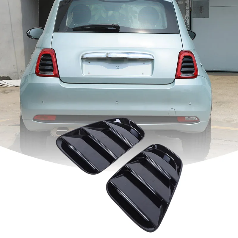 ABS Carbon Fiber/Black Rear Tail Light Cover Decorative Sticker For Fiat 500 Abarth 595 695 2016-2024 Car Exterior Accessories