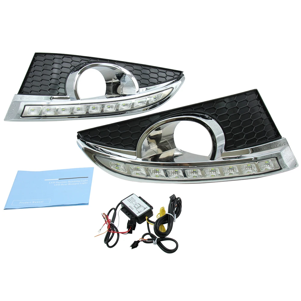 

LED Daytime Running Lights with White Driving Light+ Yellow Dynamic Turn Signal+Blue Light Fit for Chevrolet Captiva 2011-2013