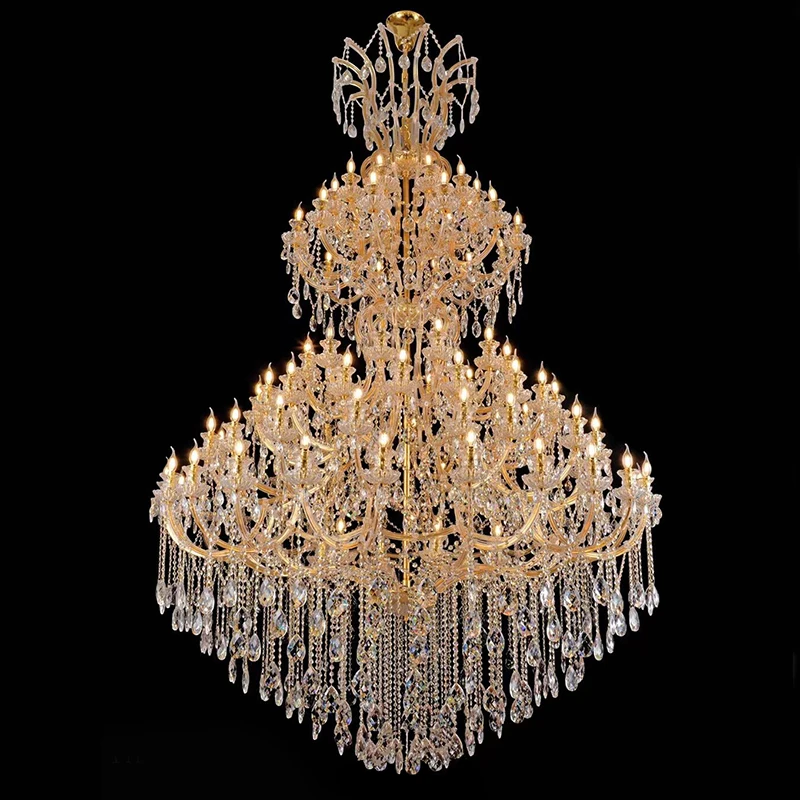 Luxury K9 Crystal Chandelier Pendant Light Decorative Ceiling Lamp for Wedding Hotel Banquet Villa Living Room