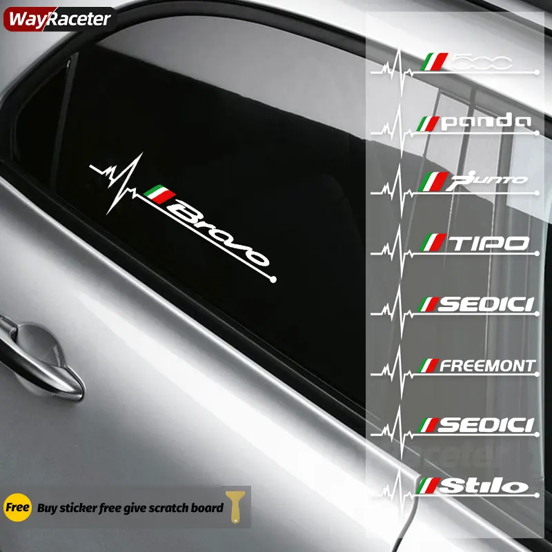 2 Pcs Window Sticker Body Reflective Decal For Fiat 500 Bravo Ducato Qubo Panda Punto Tipo Doblo Freemont Seina Argo Sedici 124