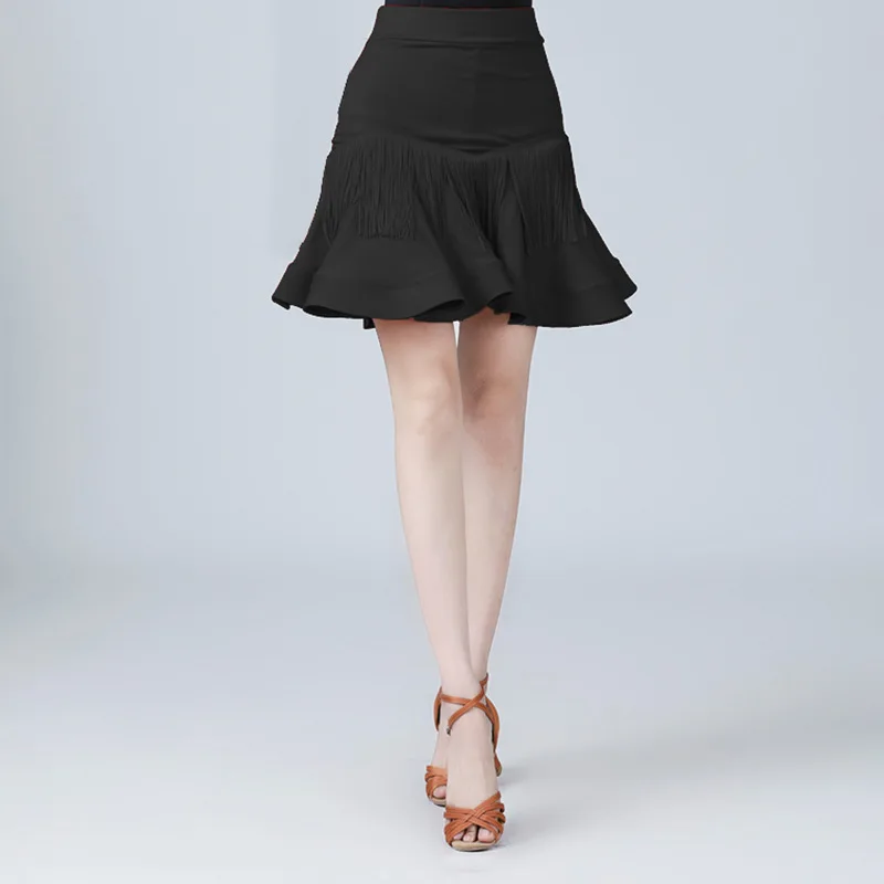 Nowa damska krótka spódniczka do tańca latynoamerykańskiego Senba Belly Modern Dance z frędzlami w kształcie litery V i fiszbinami, nowość 2025