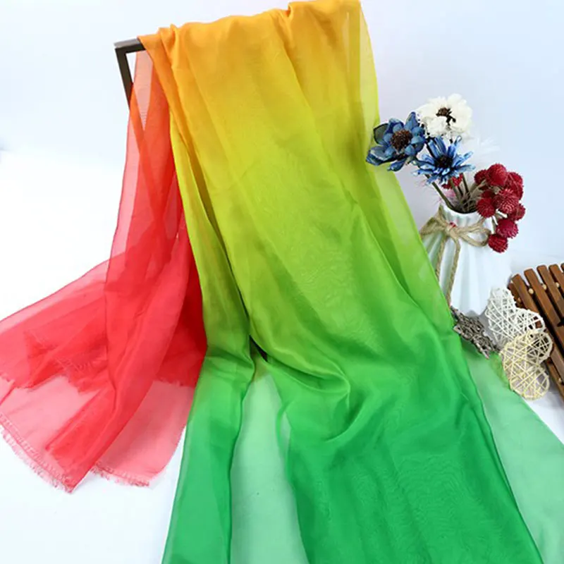 1/3/5M Ombre Sheer Gradient Chiffon Fabric Thin 30D Organza Tulle Fabric for Diy Stage Cosplay Costume Ancient Style Hanfu Dress