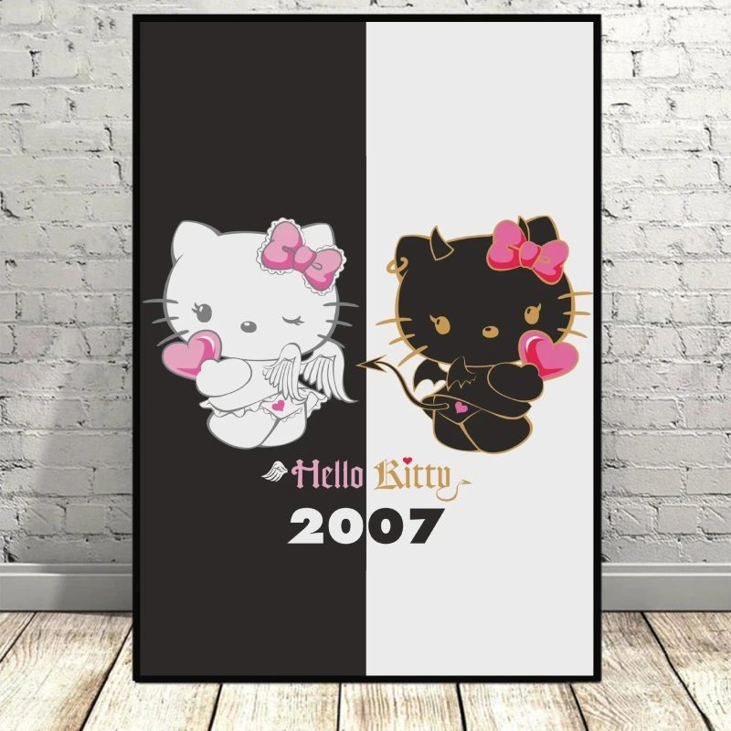 Pósteres en lienzo de Sanrio con pompón, pintura en Hd para habitación de niños, impresiones de personajes de dibujos animados, decoración de dormitorio