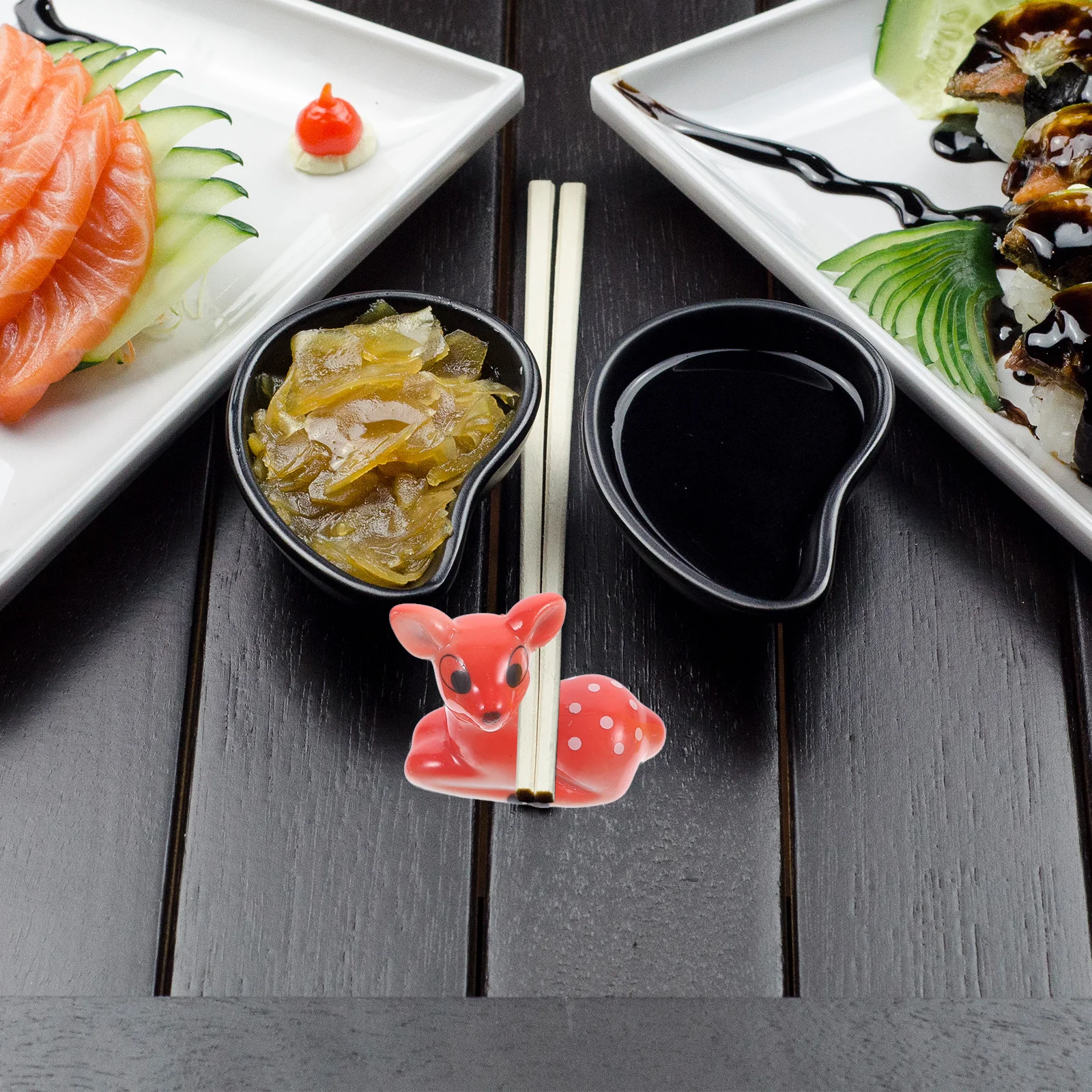 

4Pcs Sika Deer Chopstick Rest Ceramic Holder Elegant Table Decor Easy Clean Kitchen Essentials Sika Deer Chopstick Rest