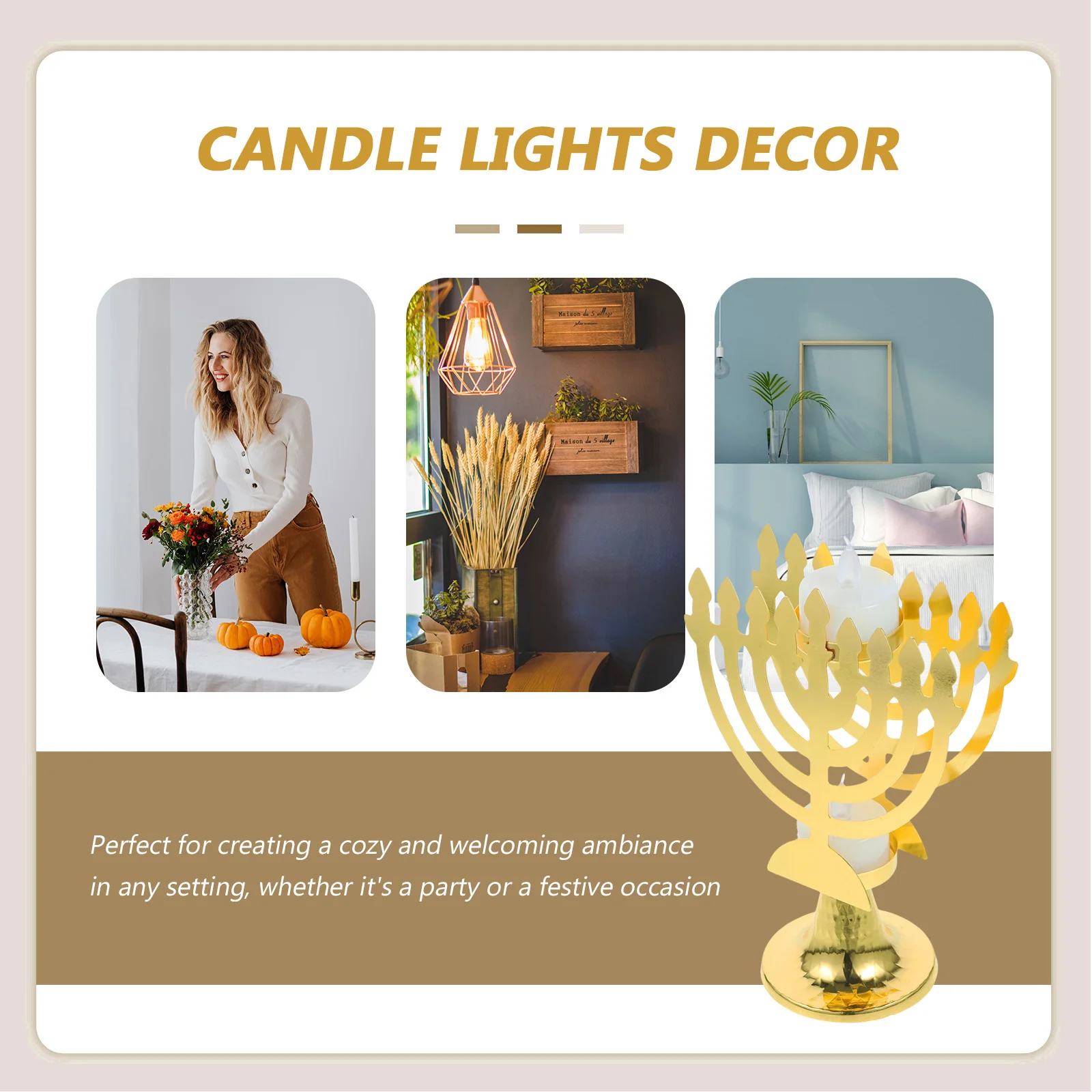 

LED Electronic Candlestick Ornament with Realistic Flame Effect for Home Decor Party Festival Indoor Decorations