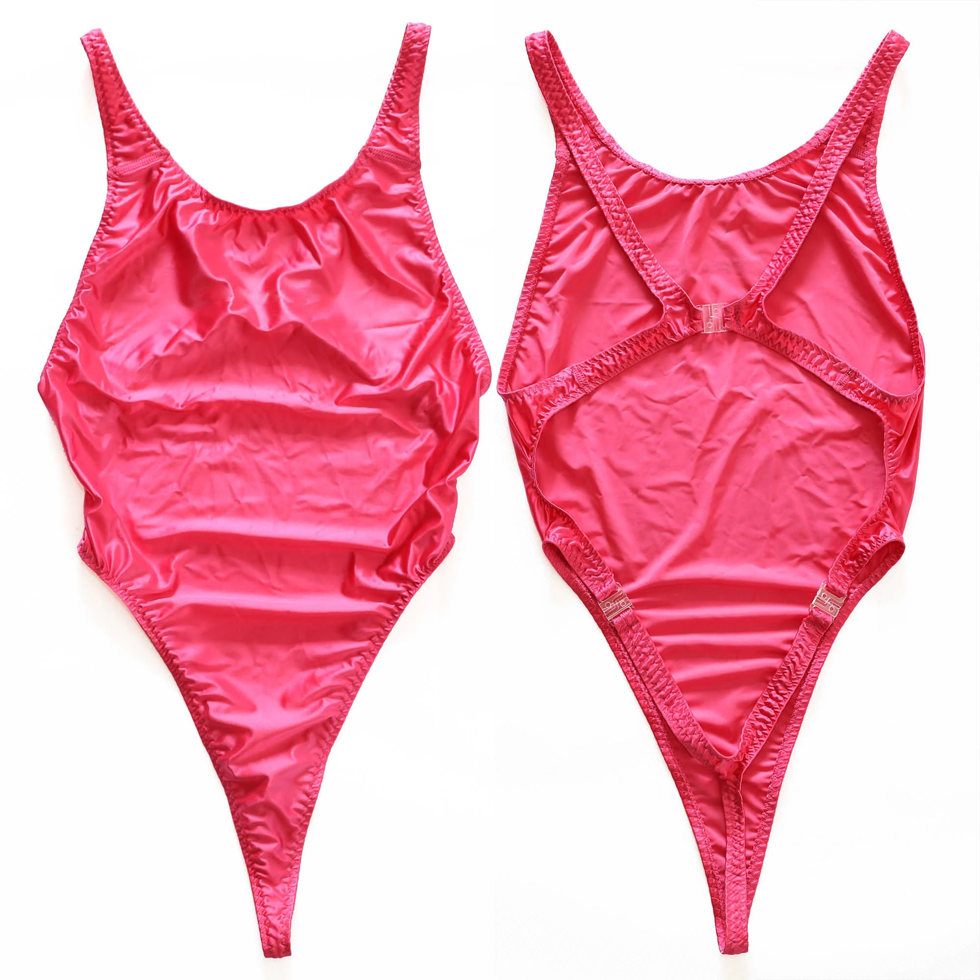 Women Shiny One Piece Swimsuit Quick Release Buckle Backless Thin Straps Quick Dry Bathing Suit Beach Hot Spring Swimwear