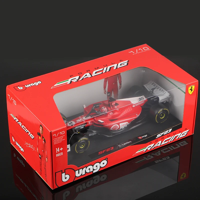 Bburago 1:18 Las Vegas GP Ferrari SF23 F1 Car Model 2023 Formula Racing #16 Charles Leclerc 55# Carlos Sainz Alloy Diecast Toy