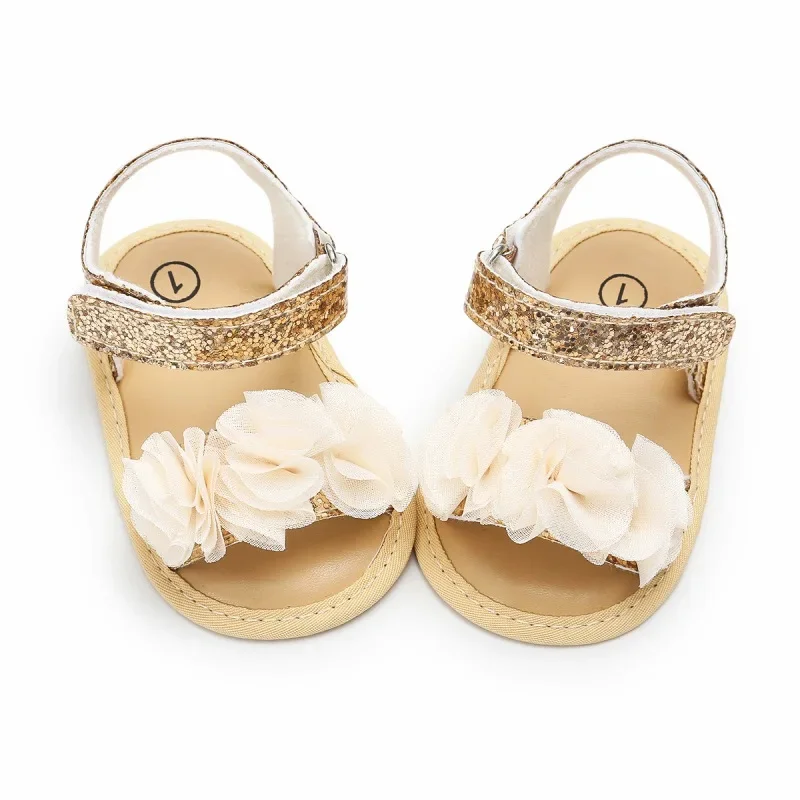 

Summer Infant Toddler Newborn Baby Girls Flower Lace Sandals Fashion Toddler Soft-soled Non-slip Shoes 0-18 Months