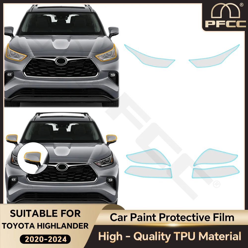 

PPF Car Headlight RearView B Pillars Film Paint Protection Anti-scratch Accessories For Toyota Highlander 2020-2024 PPF TPU