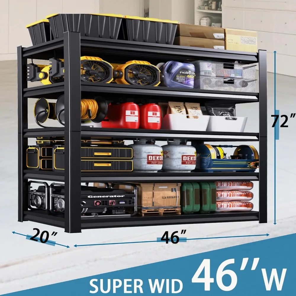 رف تخزين معدني صناعي عالي التحمل مكون من 5 طبقات - وحدة رفوف قابلة للتعديل 72 ساعة × 46 وات للمرافق، تدعم 3000 رطل