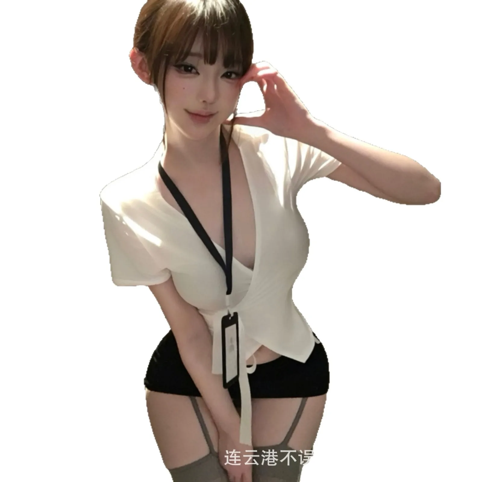 

Сексуальный комплект с облегающей юбкой для секретарши, соблазнительный комплект для небольшой груди, сексуальные комплекты для женщин, очаровательный комплект для ночного клуба KGZN