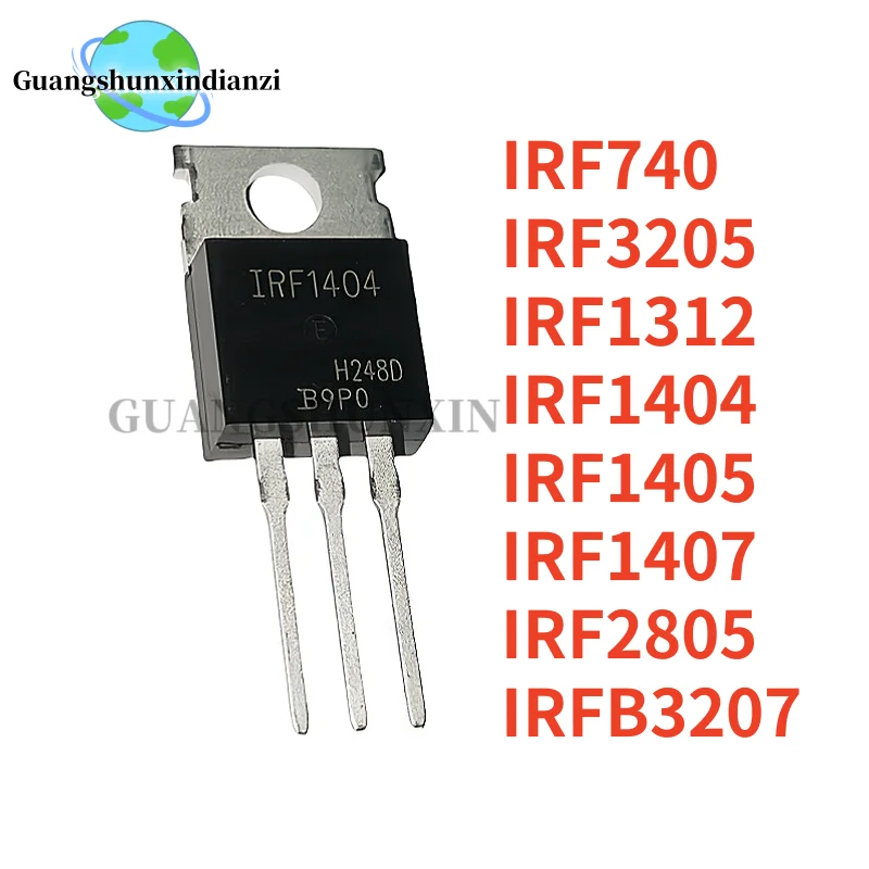 10units IRF740 IRF1312 IRF1404 IRF1405 IRF1407 IRF2805 IRF3205 IRFB3207PBF 740 1312 1404 1405 1407 2805 3205 IRFB3207 PBF TO-220