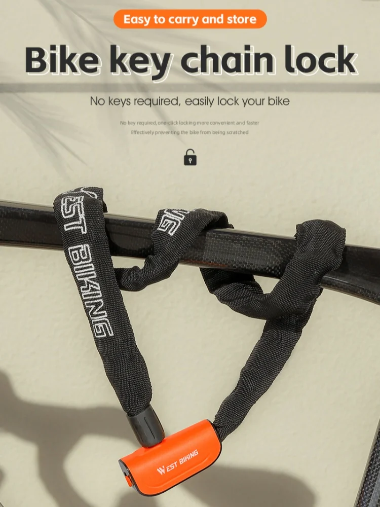 AliExpress West Biking WEST BIKING Bicycle Chain Lock MTB Road Bike Safety Chain Lock With 2 Keys Outdoor Cycling