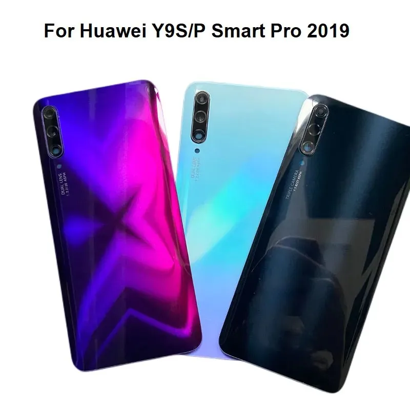 For Huawei Y9S Battery Cover Back Housing Glass Rear Door Case With Camera Lens Adhesive P Smart Pro 2019 STK-L21 LX3 STK-L22