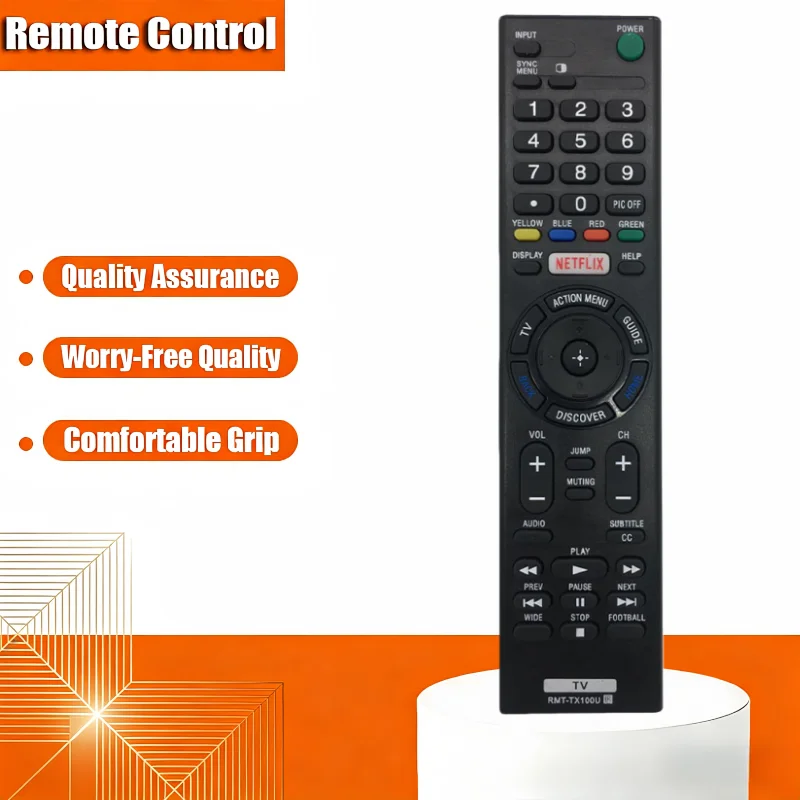 Mando a distancia de repuesto compatible con KL RMT-TX100U para televisores Sony, reemplazo remoto Bravia adecuado, LCD LED HD, con Netflix pero