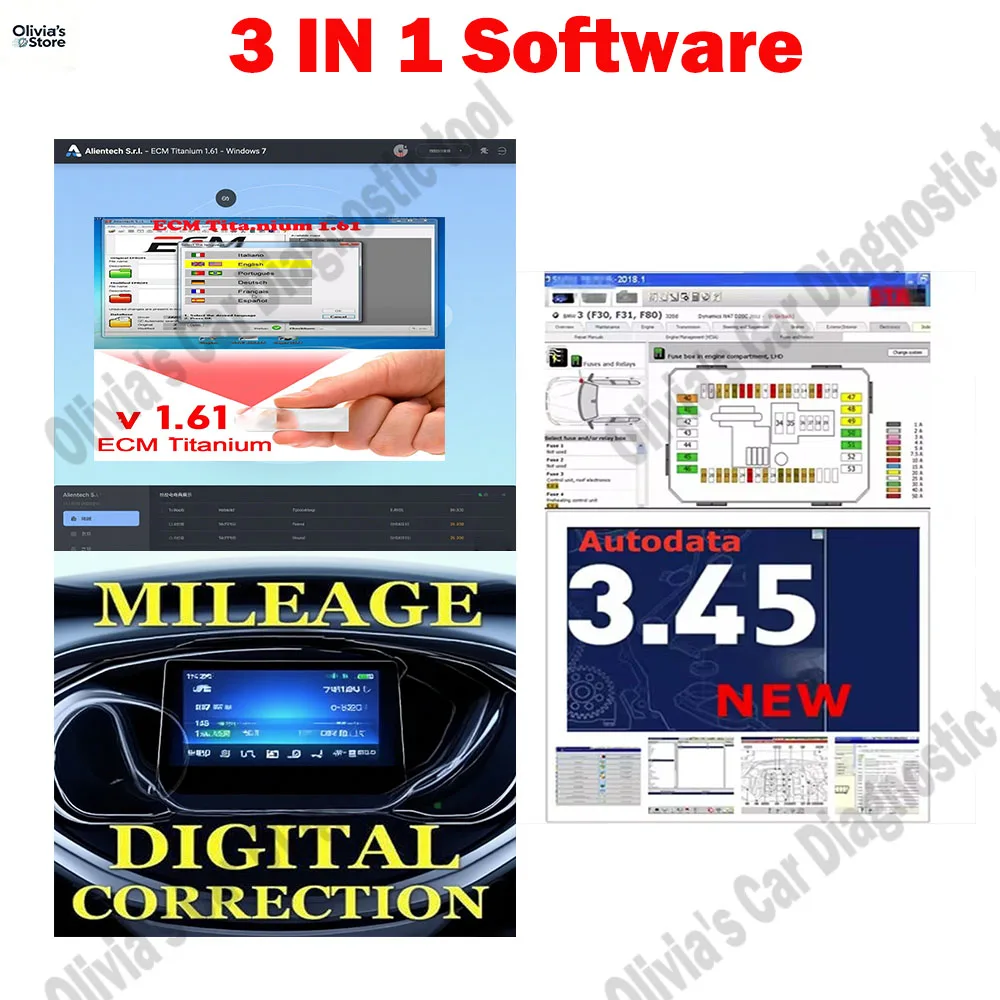 

Hot ECM TITANIUM 1.61 + Autodata 3.45 Wiring Diagrams data + DASH MILLEAGE CORRECTION+AIRBAG CRASH CLEAR+IMMO OFF+IMMO SOFTWARES