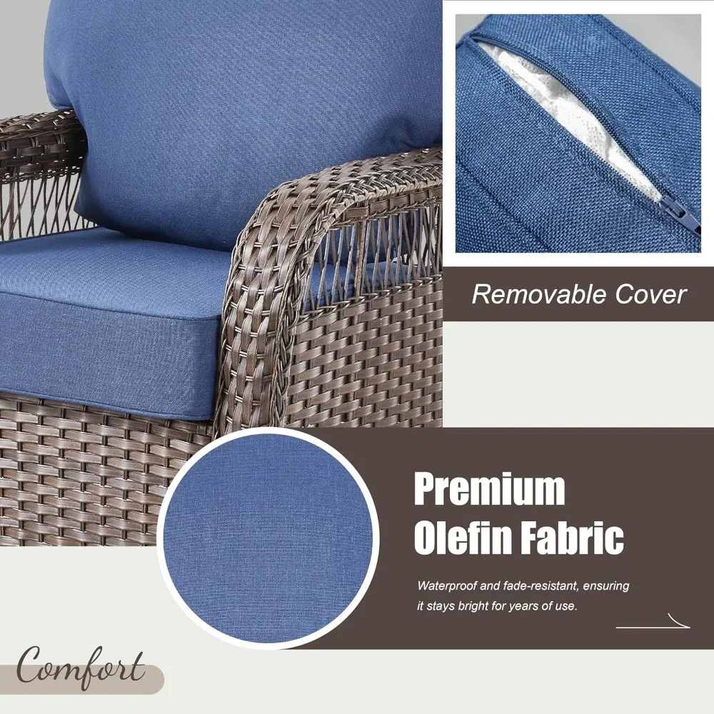 

Patio Furniture Sets, 2 PCS Wicker Outdoor Furniture, Patio Swivel Rocking Chairs with All-Weather Olefin Cushions, Customized