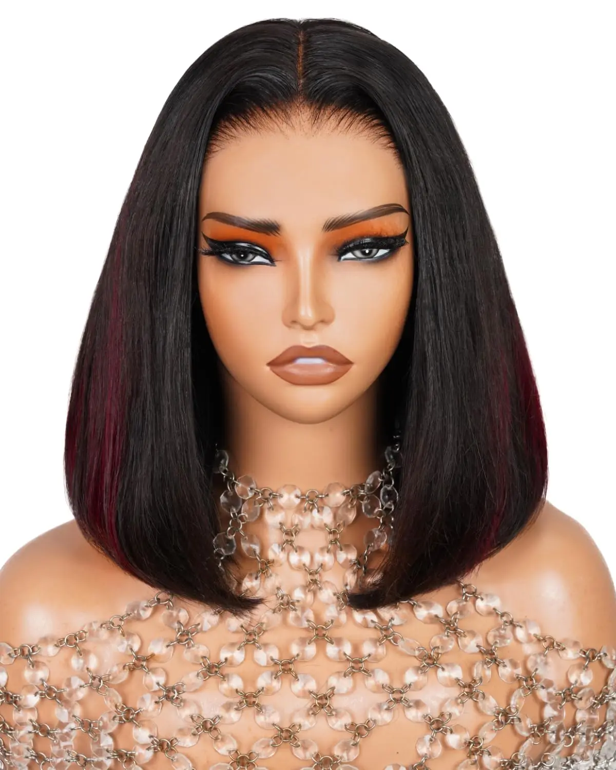 Arabella 12Inch 6X6 Bob Wig Human Hair And 4 Pcs 1B/99J Clip In Hair Extensions Ready To Go Glueless Wig Real 210% Density