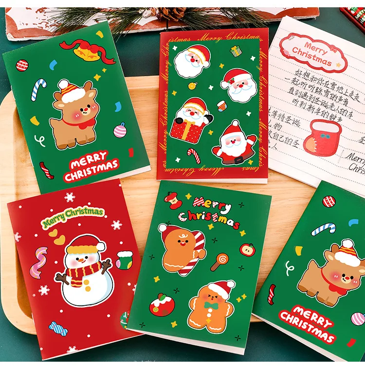 4/12/24 stücke Nette Weihnachten 64k Notebook Student Cartoon Mini Weiche Tasche Schreibwaren Buch – Detail 11