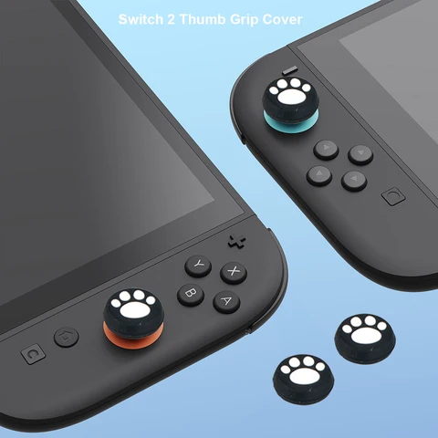 4pcs Cute Cat Claw Silicone Soft Thumb Stick Grip Cap Protective Cover…