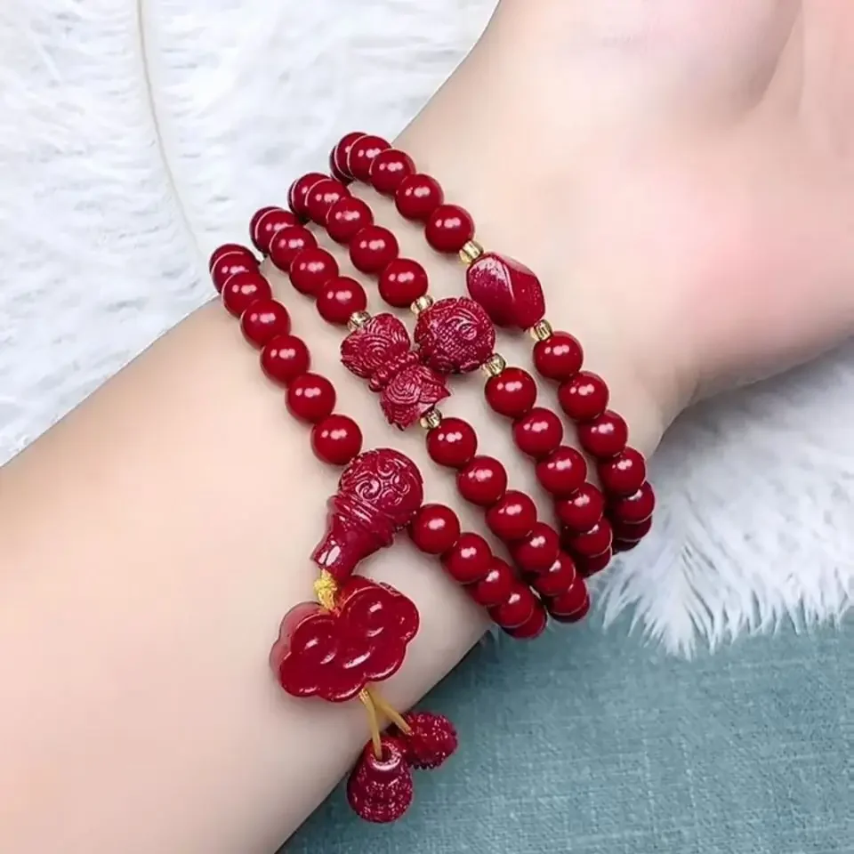 Vermilion Sand Jade Stone Bracelet Beautiful Purple Gold Sand Transit Bead Bracelet Authentic Men\'s and Women\'s Jewelry