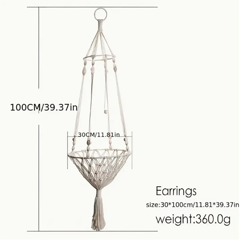 Hand-woven cotton rope hanging cat bed pet net hanging cat basket Bohemian cat bed hammock swing bed