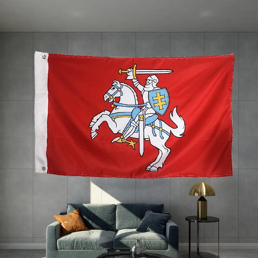 

State Flag Of Lithuania Lithuanian Ensign Graphic Custom Printed Flag Polyester Shaft Cover Brass Grommets Design Outdoor