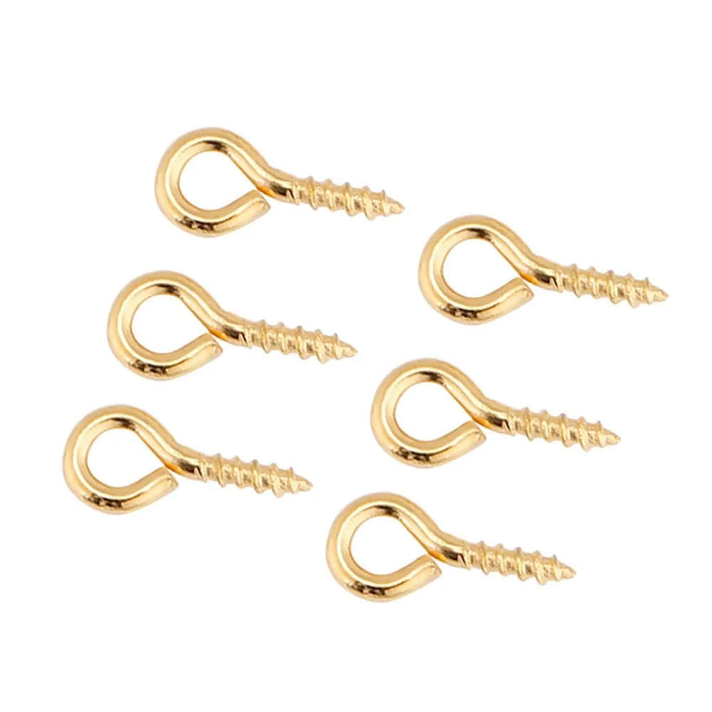 200Pcs Multipurpose Alloy Screw Eye Hooks Different Colors 0.4 * 0.8cm Jewelry Findings Threaded Bails Jewelry Making