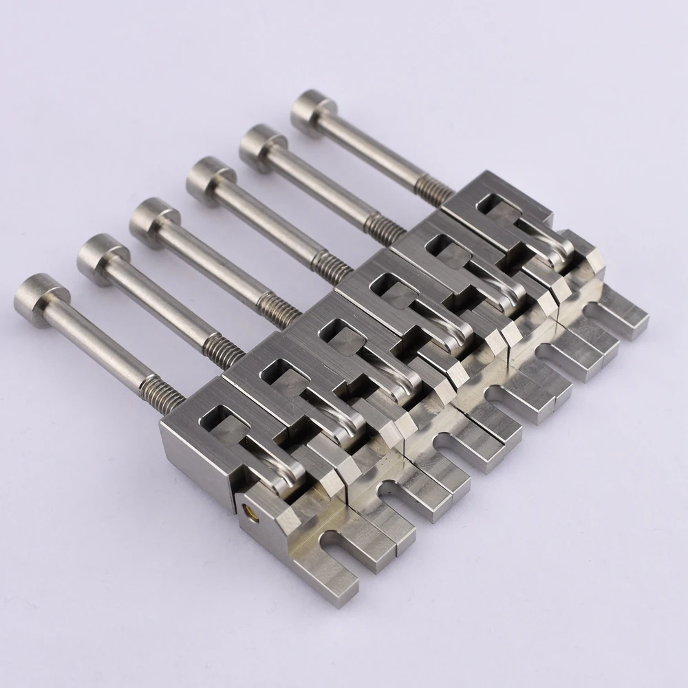 1 Set ( 6/7 Strings ) Guitar Bridge Stainless Steel Saddle For FR Tremolo System Bridge - Made in Japan