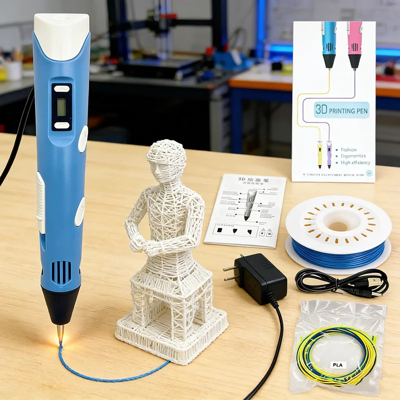 New Generation LED Display Electronic 3D Printing Pen Three-Dimensional Graffiti Painting Tool DIY Smart Toy Birthday Gift