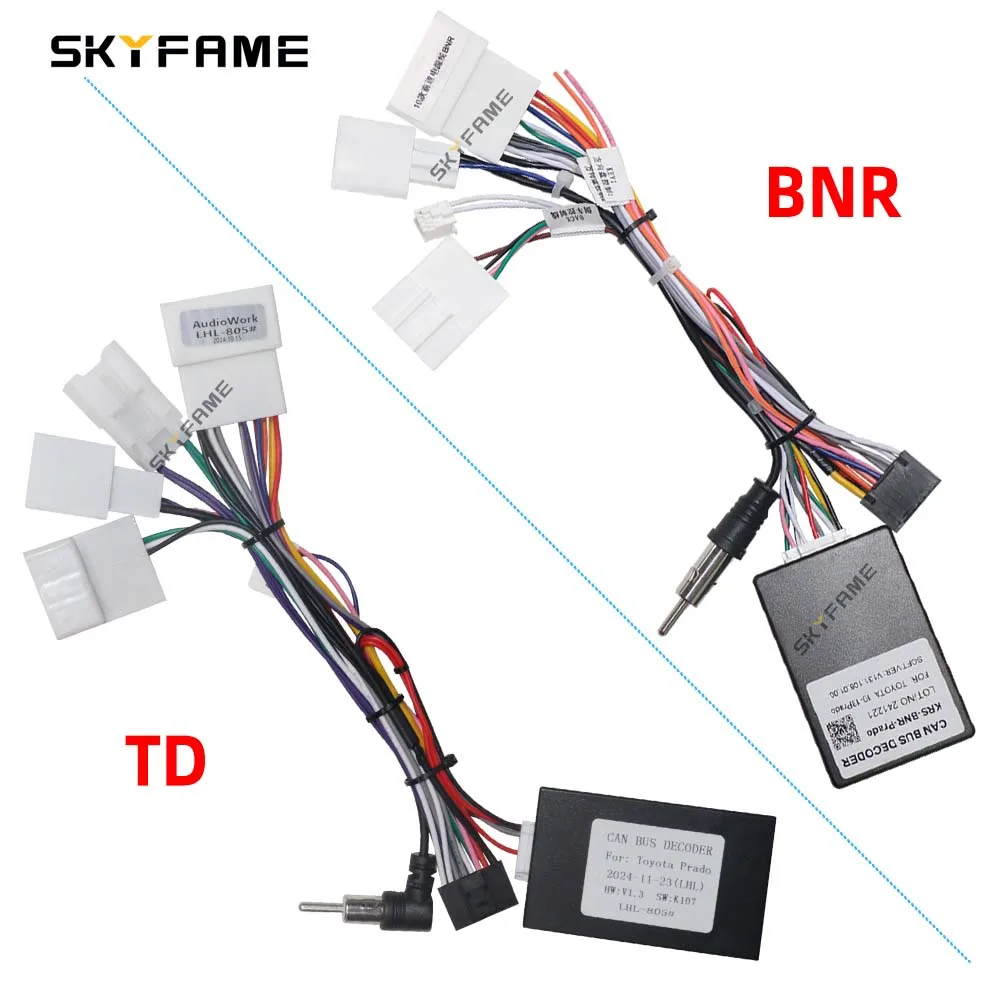 SKYFAME Car 16pin Wiring Harness Adapter Canbus Box Decoder Android Radio Power Cable For Toyota Prado 150 Land Cruiser LC150